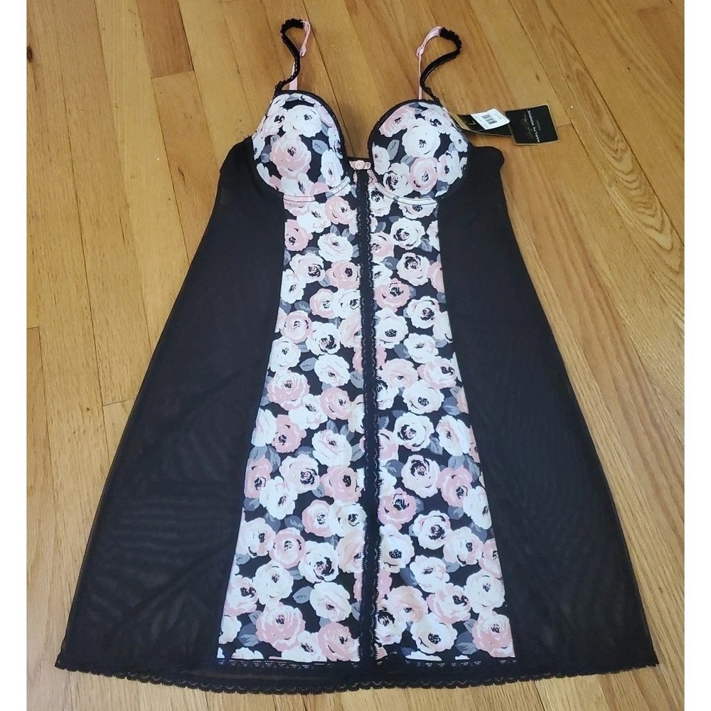 Marilyn Monroe Intimates Size Large Lingerie Rose‎ Peony Black Pink Sexy
